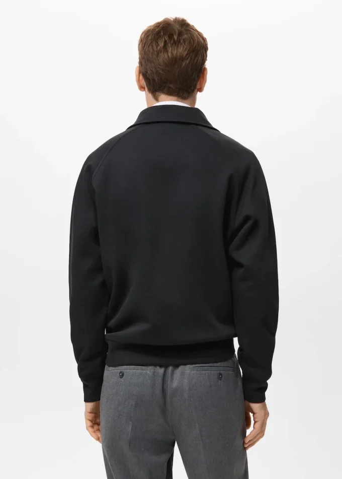 Sweat-shirt en coton avec fermeture éclair Sweat-shirt en coton avec fermeture éclair