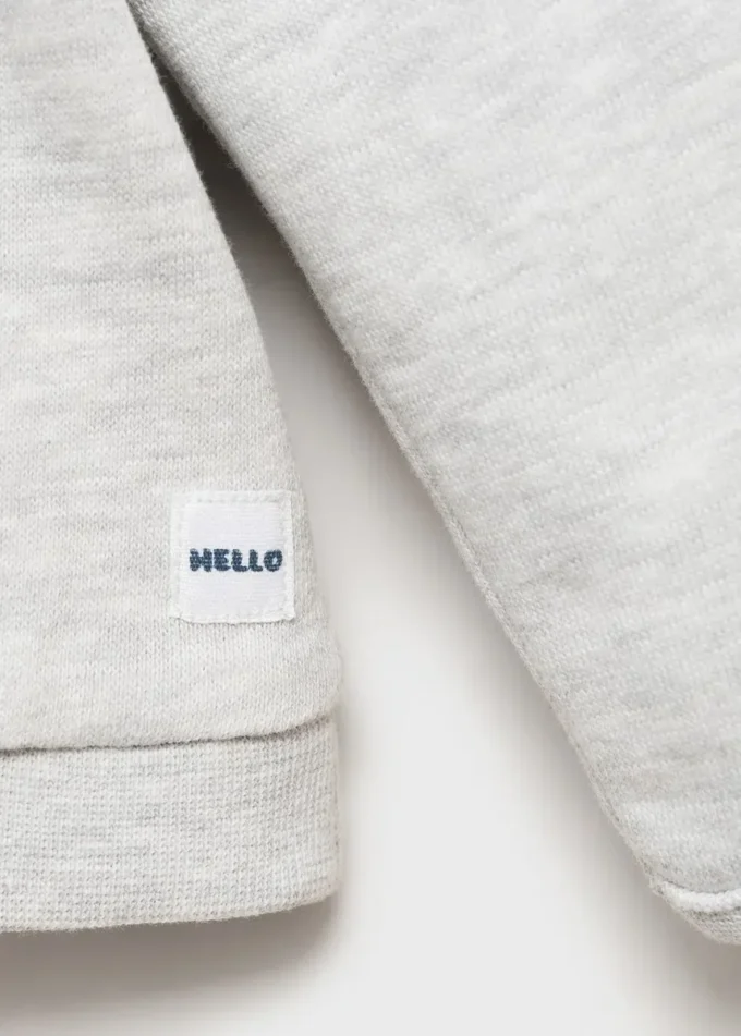 Sweat-shirt en coton boutonné