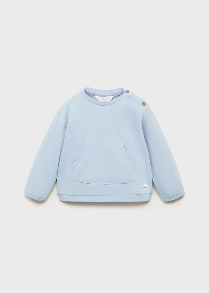Sweat-shirt en coton boutonné