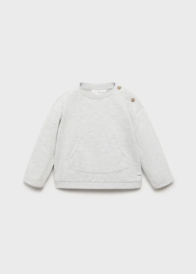 Sweat-shirt en coton boutonné