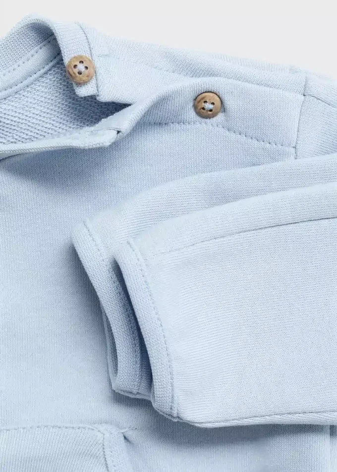 Sweat-shirt en coton boutonné