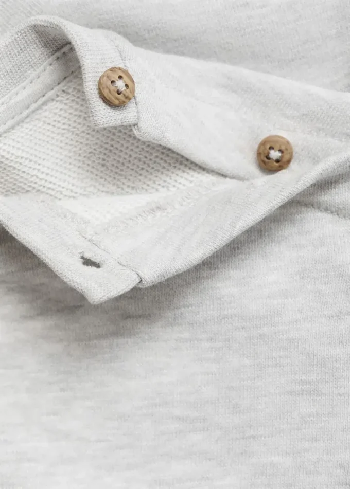 Sweat-shirt en coton boutonné