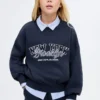 Sweat-shirt en coton brodé