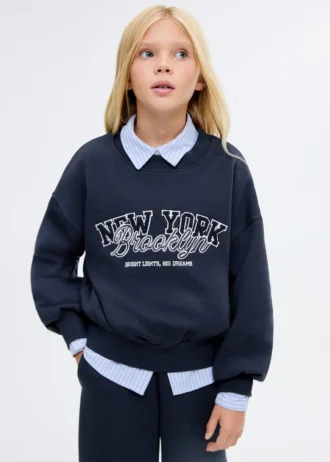 Sweat-shirt en coton brodé