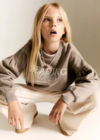 Sweat-shirt en coton brodé