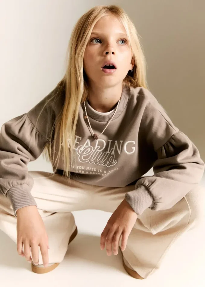 Sweat-shirt en coton brodé