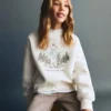 Sweat-shirt en coton brodé