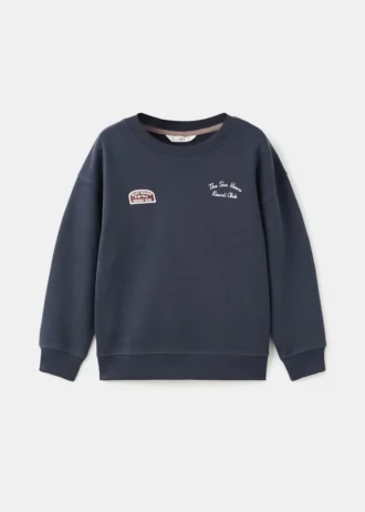 Sweat-shirt en coton brodé