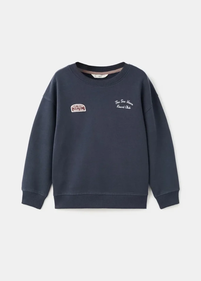 Sweat-shirt en coton brodé