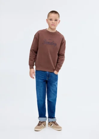 Sweat-shirt en coton brodé