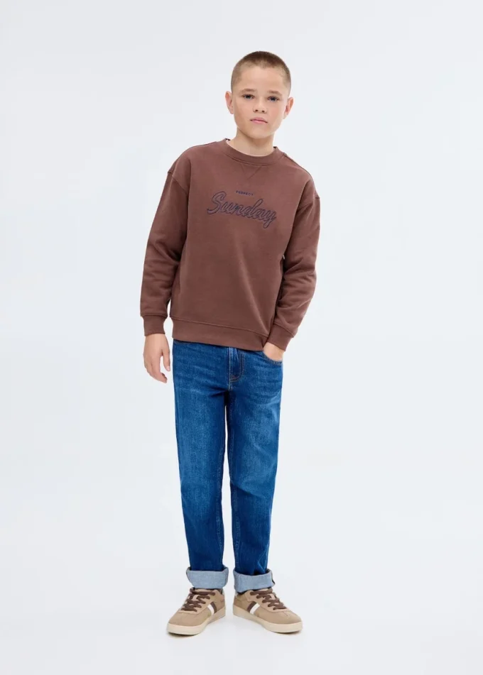Sweat-shirt en coton brodé