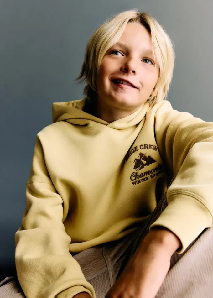Sweat-shirt en coton brodé