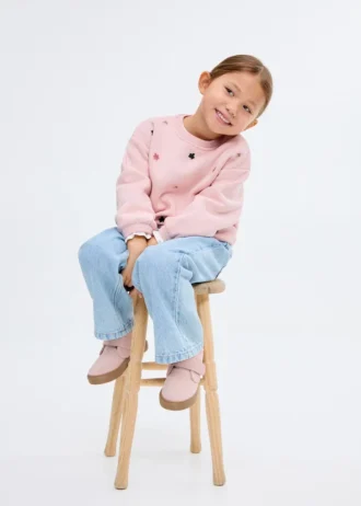Sweat-shirt en coton brodé