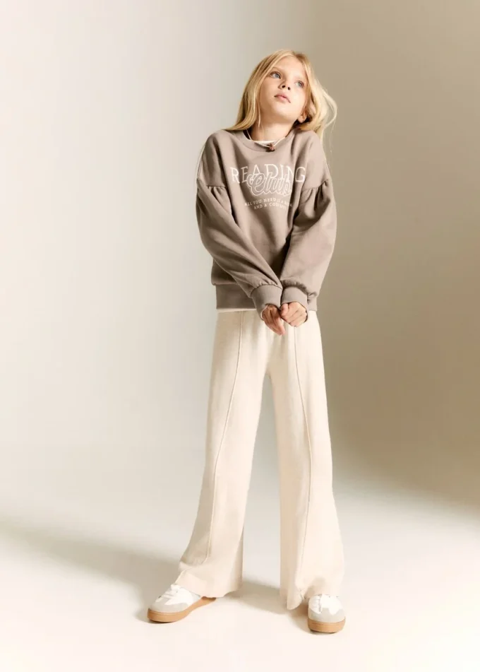 Sweat-shirt en coton brodé
