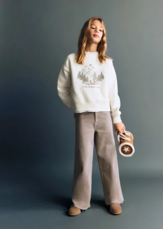 Sweat-shirt en coton brodé