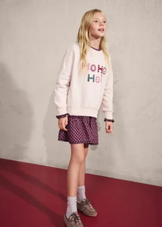Sweat-shirt en coton brodé