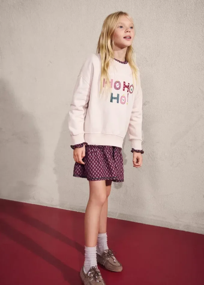 Sweat-shirt en coton brodé