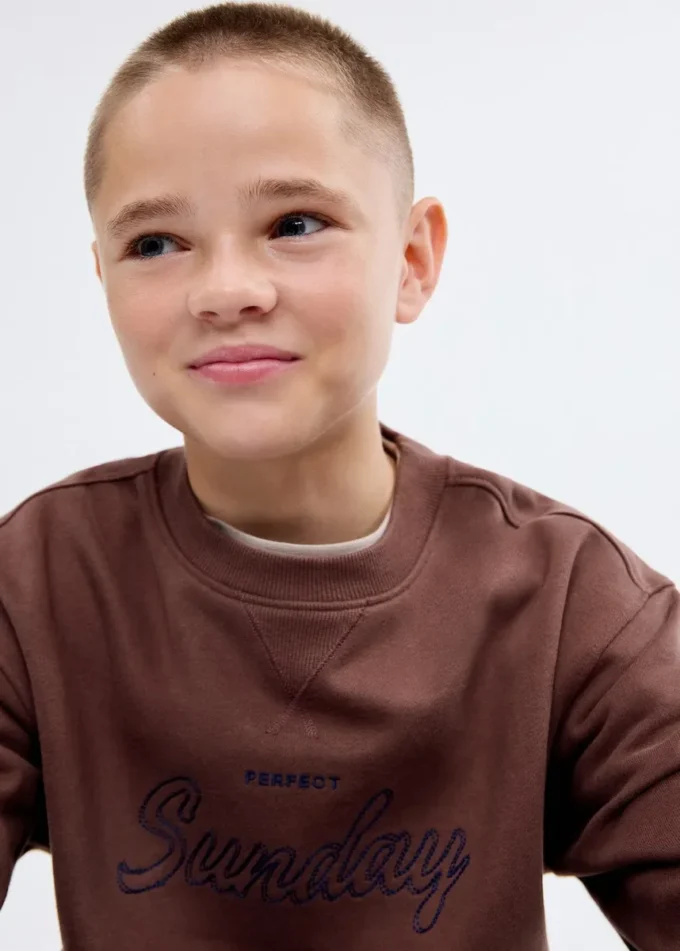 Sweat-shirt en coton brodé