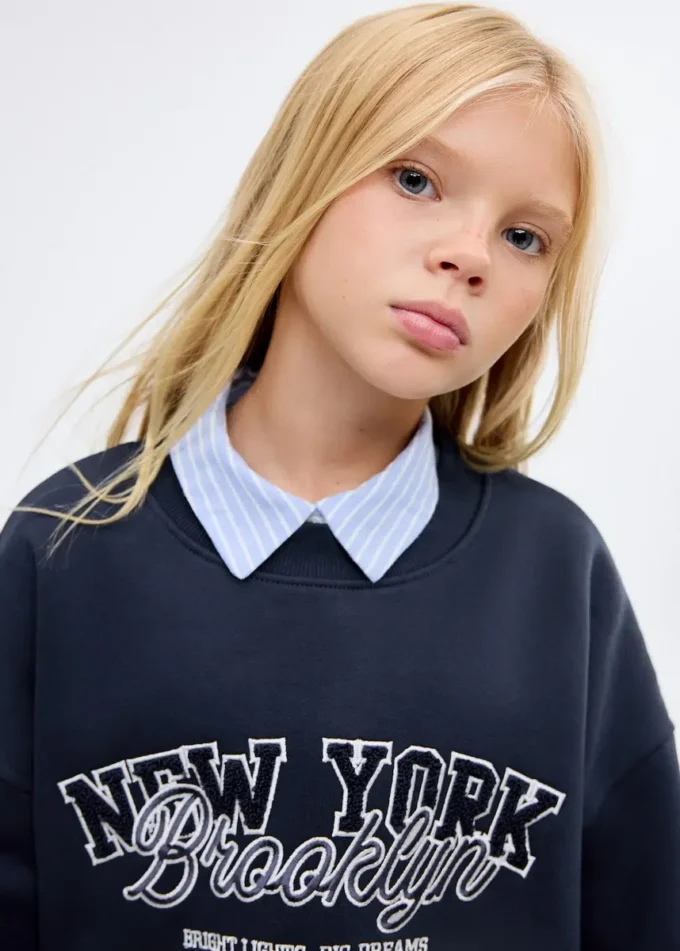 Sweat-shirt en coton brodé