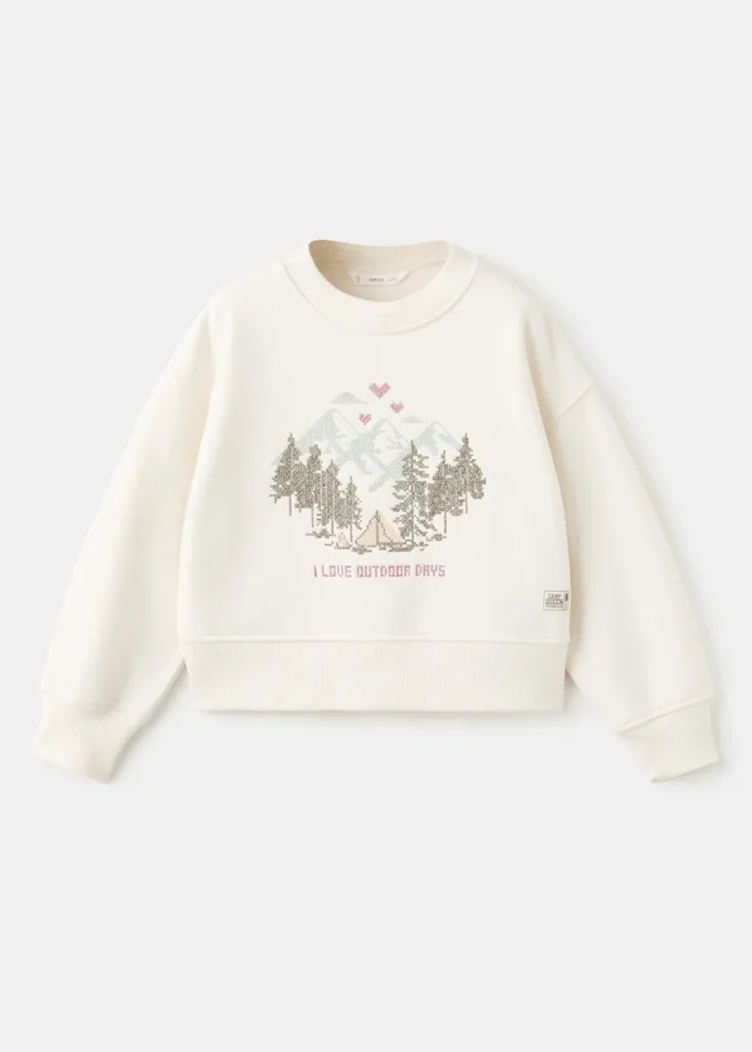 Sweat-shirt en coton brodé