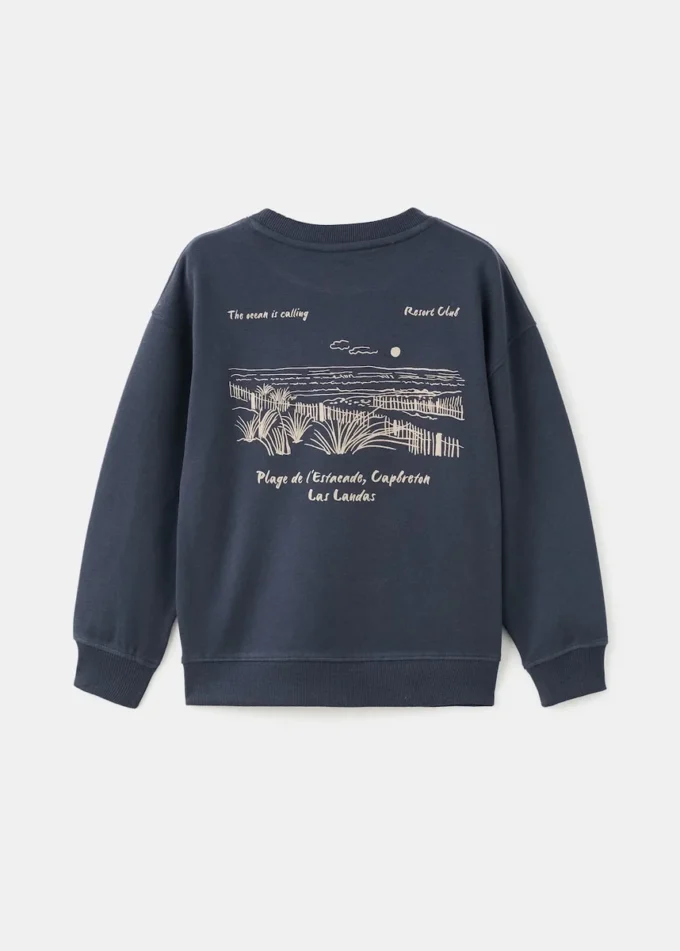 Sweat-shirt en coton brodé
