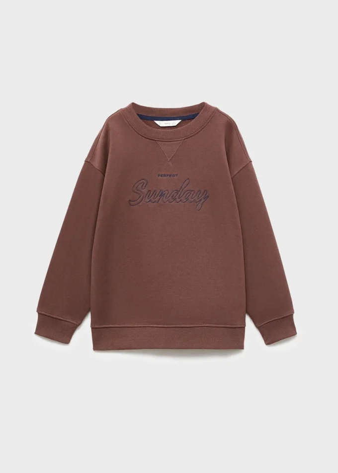Sweat-shirt en coton brodé
