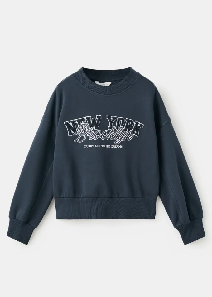 Sweat-shirt en coton brodé