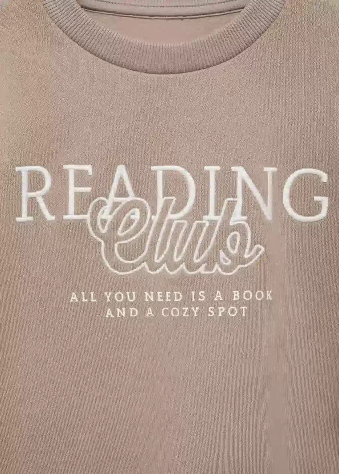 Sweat-shirt en coton brodé