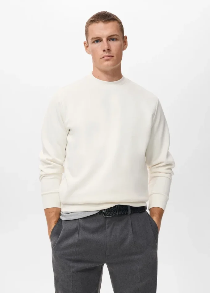 Sweat-shirt en coton coupe classique Sweat-shirt en coton coupe classique