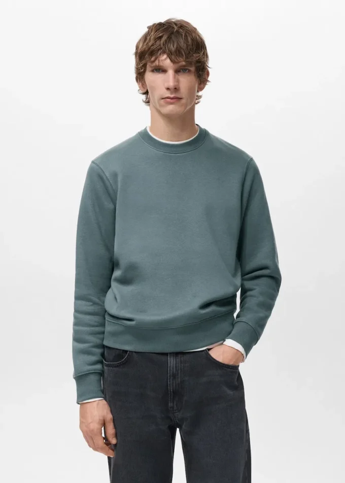 Sweat-shirt en coton coupe classique