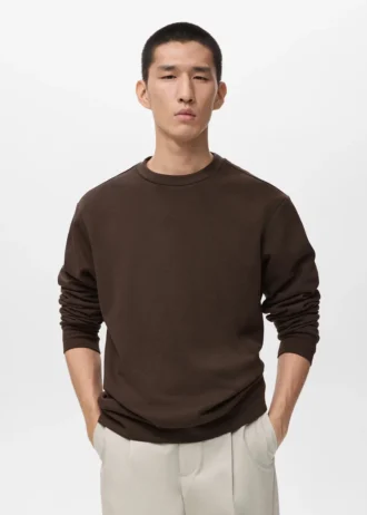 Sweat-shirt en coton coupe classique