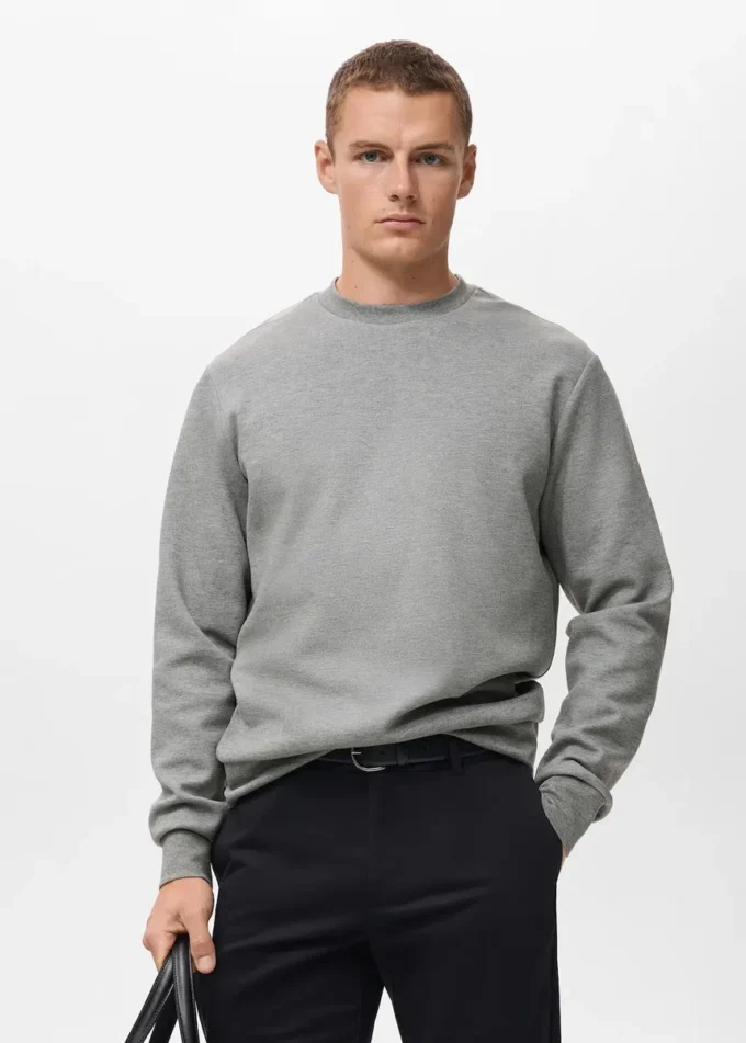 Sweat-shirt en coton coupe classique Sweat-shirt en coton coupe classique
