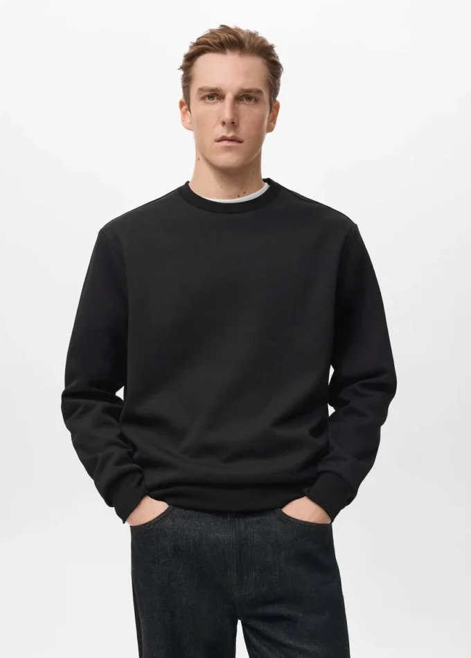 Sweat-shirt en coton coupe classique Sweat-shirt en coton coupe classique