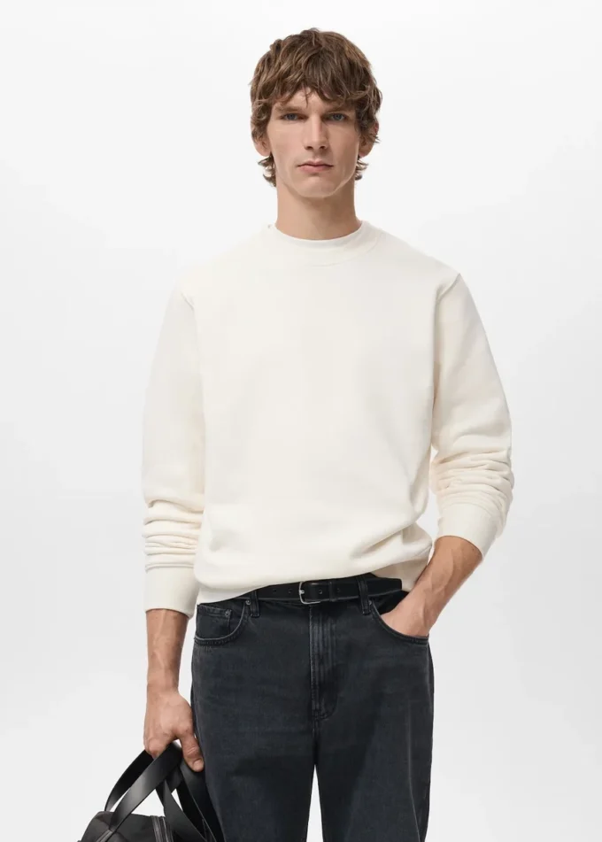 Sweat-shirt en coton coupe classique Sweat-shirt en coton coupe classique