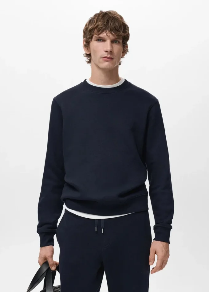 Sweat-shirt en coton coupe classique