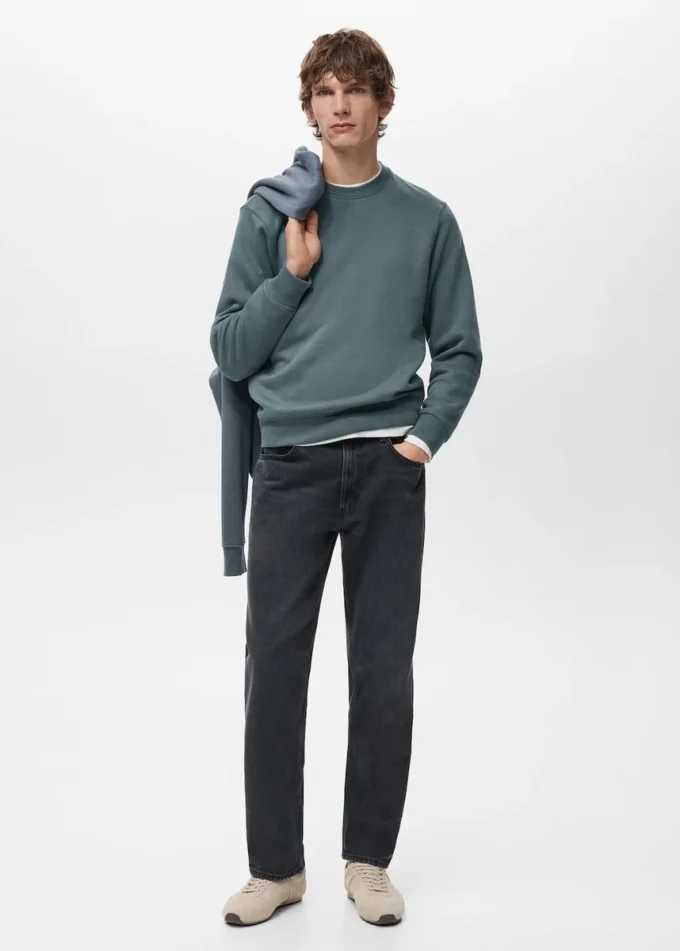 Sweat-shirt en coton coupe classique