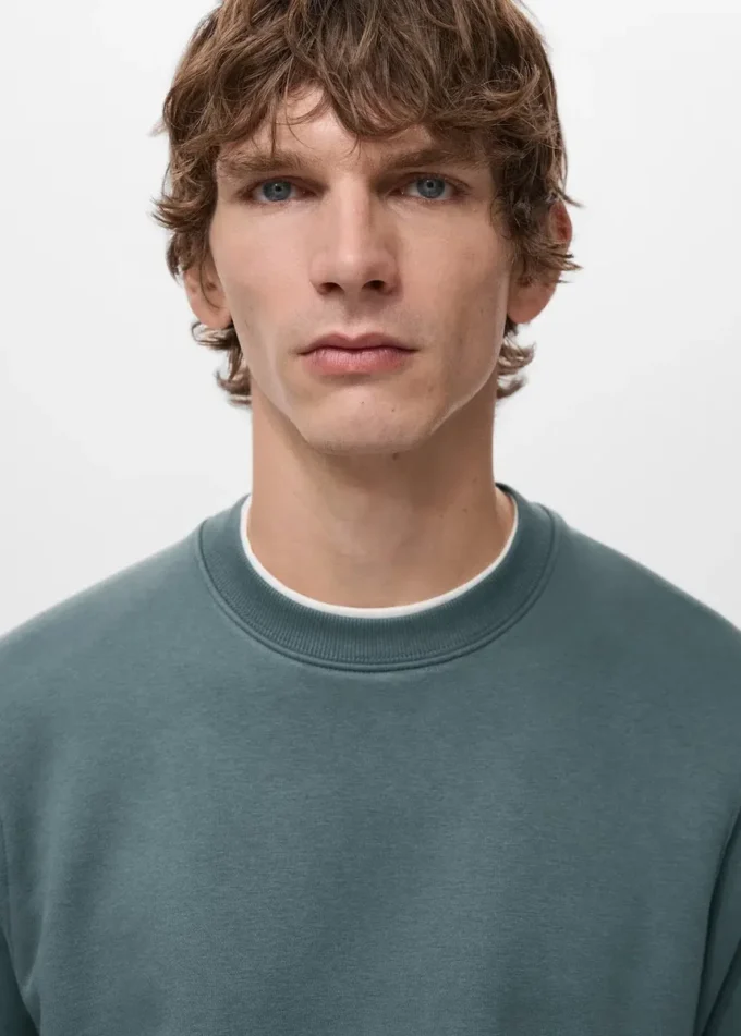 Sweat-shirt en coton coupe classique