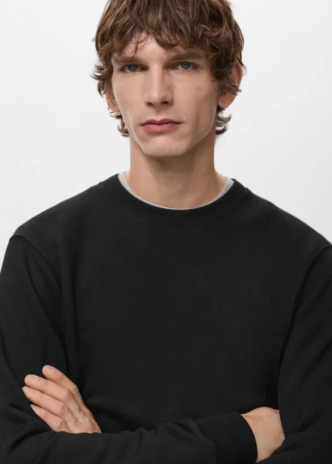 Sweat-shirt en coton coupe classique Sweat-shirt en coton coupe classique