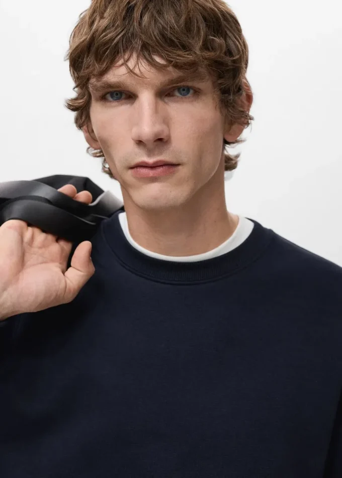 Sweat-shirt en coton coupe classique