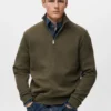 Sweat-shirt en coton coupe classique avec fermeture éclair