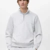 Sweat-shirt en coton coupe classique avec fermeture éclair