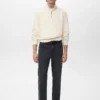 Sweat-shirt en coton coupe classique avec fermeture éclair