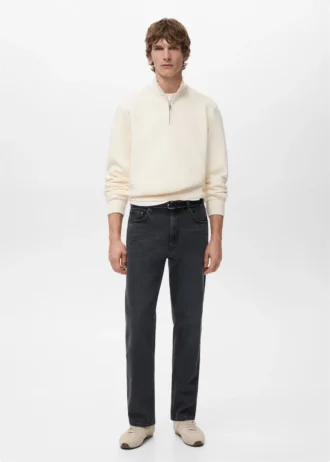Sweat-shirt en coton coupe classique avec fermeture éclair