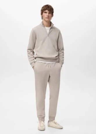 Sweat-shirt en coton coupe classique avec fermeture éclair