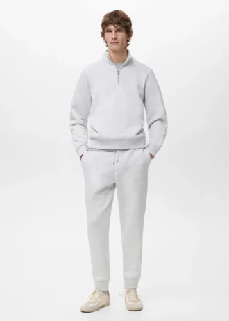 Sweat-shirt en coton coupe classique avec fermeture éclair