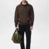 Sweat-shirt en coton coupe classique avec fermeture éclair
