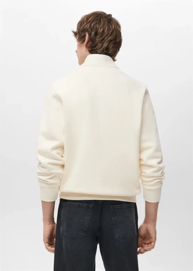 Sweat-shirt en coton coupe classique avec fermeture éclair