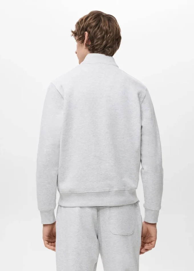 Sweat-shirt en coton coupe classique avec fermeture éclair