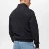 Sweat-shirt en coton coupe classique avec fermeture éclair