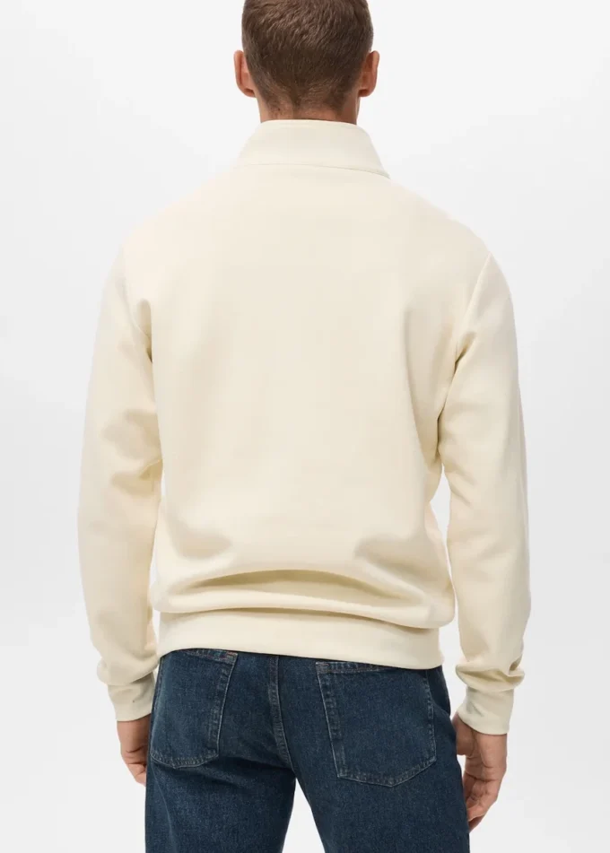 Sweat-shirt en coton coupe classique avec fermeture éclair